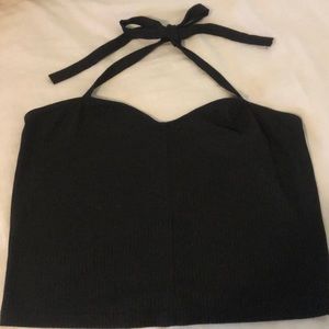 Black Halter Crop Top